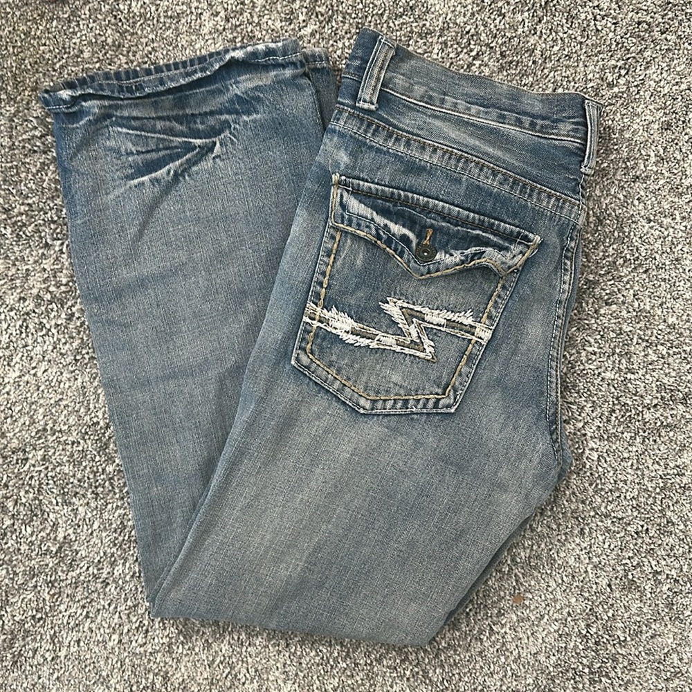Men's Blue Jeans Flypaper Bootcut 32x30 - Picture 6 of 6